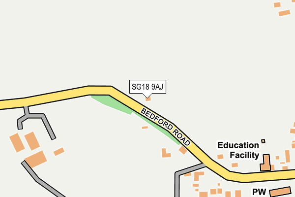 SG18 9AJ map - OS OpenMap – Local (Ordnance Survey)