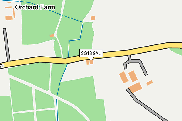 SG18 9AL map - OS OpenMap – Local (Ordnance Survey)