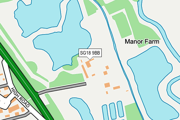 SG18 9BB map - OS OpenMap – Local (Ordnance Survey)