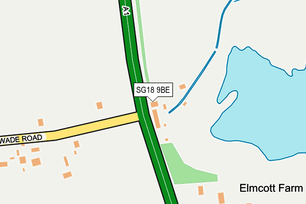 SG18 9BE map - OS OpenMap – Local (Ordnance Survey)