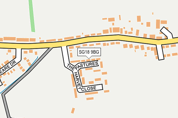 SG18 9BG map - OS OpenMap – Local (Ordnance Survey)