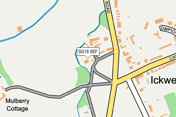 SG18 9EF map - OS OpenMap – Local (Ordnance Survey)