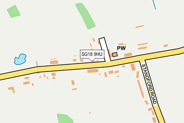 SG18 9HU map - OS OpenMap – Local (Ordnance Survey)