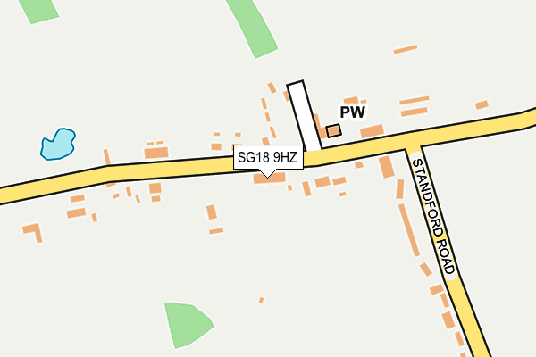 SG18 9HZ map - OS OpenMap – Local (Ordnance Survey)