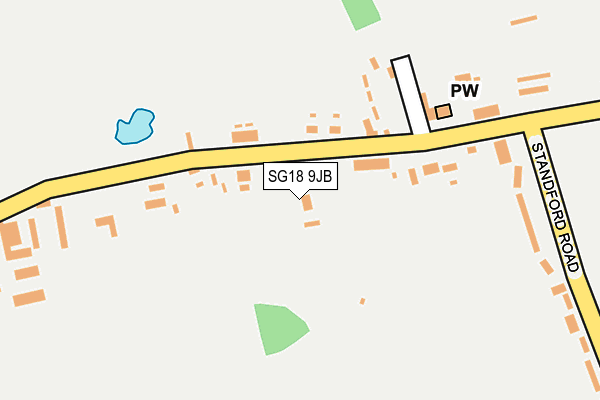 SG18 9JB map - OS OpenMap – Local (Ordnance Survey)