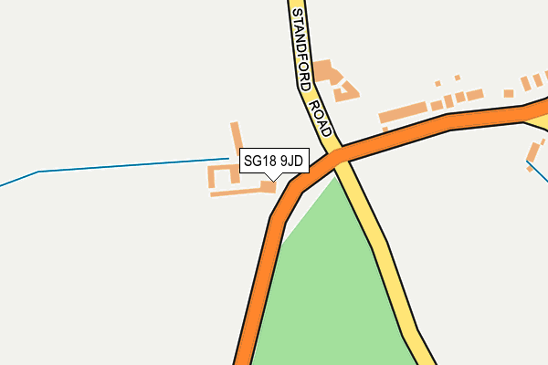 SG18 9JD map - OS OpenMap – Local (Ordnance Survey)