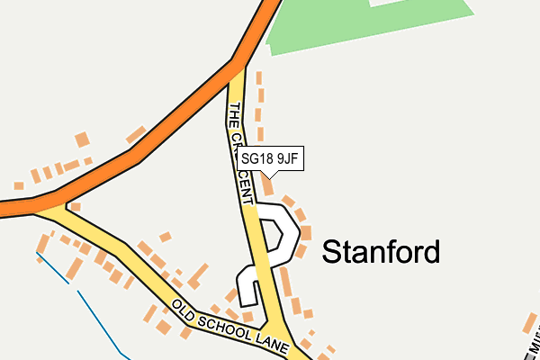 SG18 9JF map - OS OpenMap – Local (Ordnance Survey)