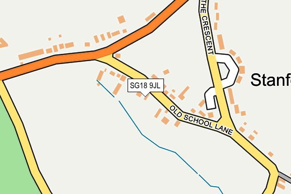 SG18 9JL map - OS OpenMap – Local (Ordnance Survey)