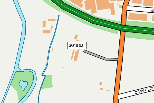 SG18 9JT map - OS OpenMap – Local (Ordnance Survey)