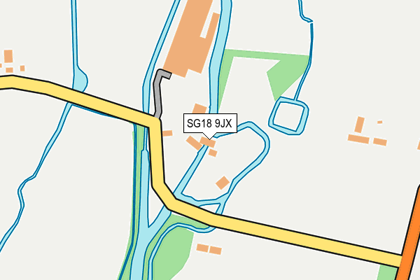 SG18 9JX map - OS OpenMap – Local (Ordnance Survey)
