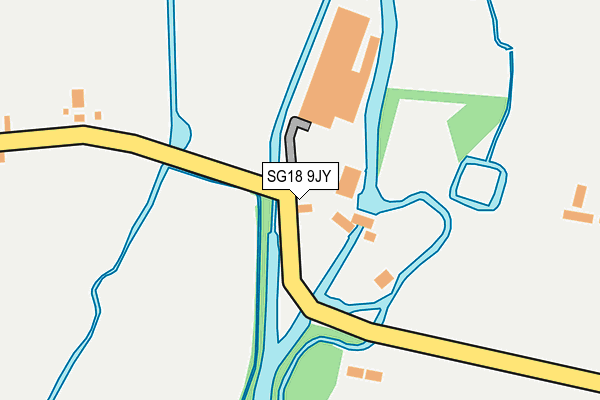 SG18 9JY map - OS OpenMap – Local (Ordnance Survey)