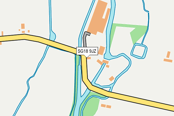 SG18 9JZ map - OS OpenMap – Local (Ordnance Survey)