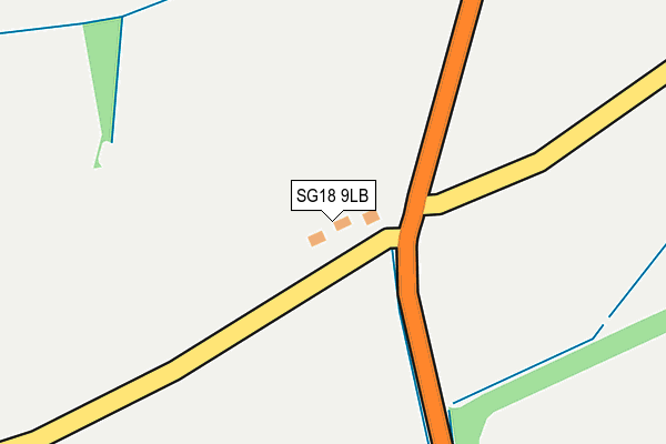 SG18 9LB map - OS OpenMap – Local (Ordnance Survey)