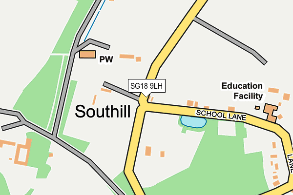 SG18 9LH map - OS OpenMap – Local (Ordnance Survey)