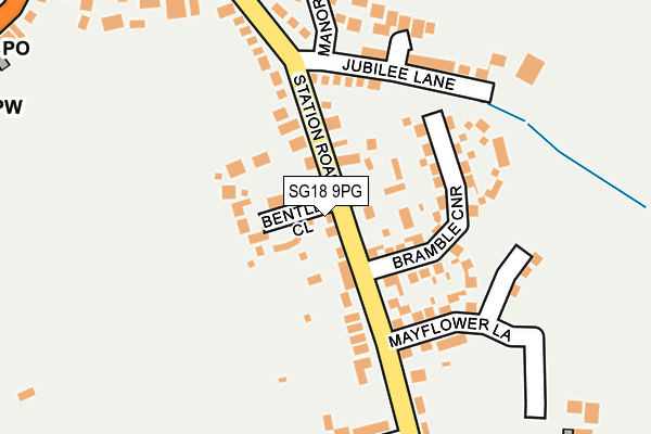 SG18 9PG map - OS OpenMap – Local (Ordnance Survey)