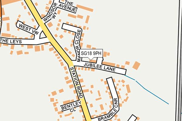 SG18 9PH map - OS OpenMap – Local (Ordnance Survey)