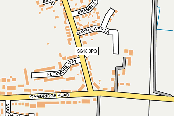 SG18 9PQ map - OS OpenMap – Local (Ordnance Survey)