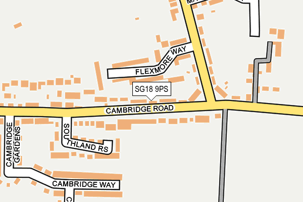 SG18 9PS map - OS OpenMap – Local (Ordnance Survey)