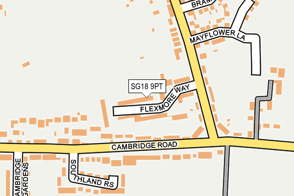 SG18 9PT map - OS OpenMap – Local (Ordnance Survey)