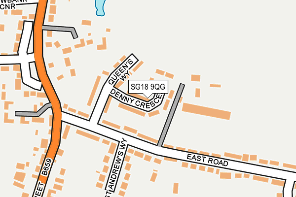 SG18 9QG map - OS OpenMap – Local (Ordnance Survey)