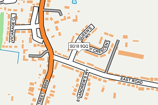 SG18 9QQ map - OS OpenMap – Local (Ordnance Survey)