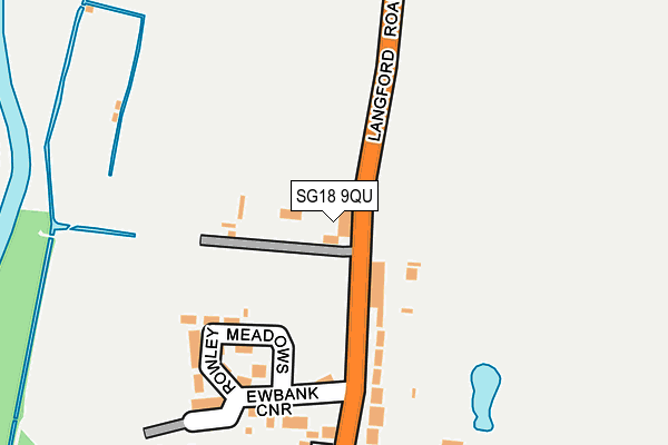 SG18 9QU map - OS OpenMap – Local (Ordnance Survey)