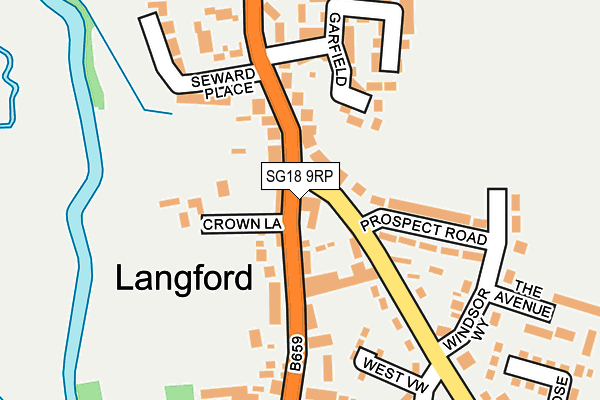 SG18 9RP map - OS OpenMap – Local (Ordnance Survey)