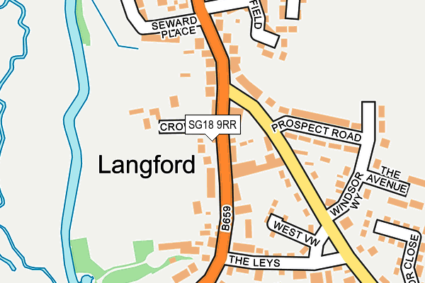 Map of CROWN BARBERS LANGFORD LTD at local scale