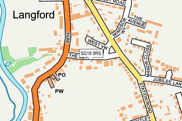 SG18 9RS map - OS OpenMap – Local (Ordnance Survey)