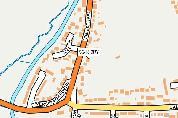 SG18 9RY map - OS OpenMap – Local (Ordnance Survey)