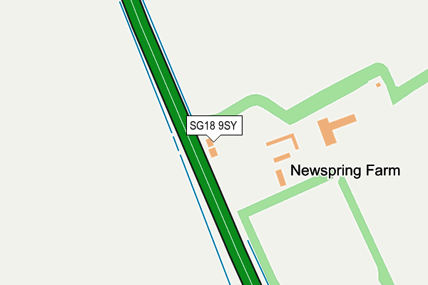 SG18 9SY map - OS OpenMap – Local (Ordnance Survey)