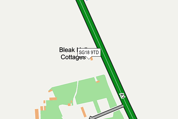 SG18 9TD map - OS OpenMap – Local (Ordnance Survey)