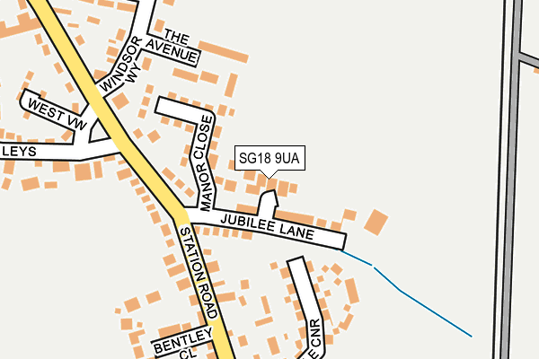 SG18 9UA map - OS OpenMap – Local (Ordnance Survey)