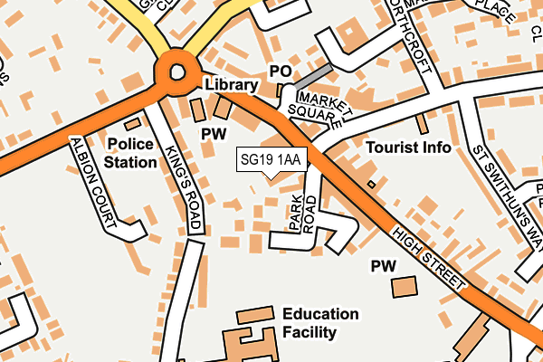 SG19 1AA map - OS OpenMap – Local (Ordnance Survey)