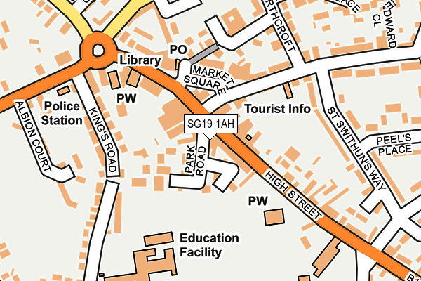 SG19 1AH map - OS OpenMap – Local (Ordnance Survey)