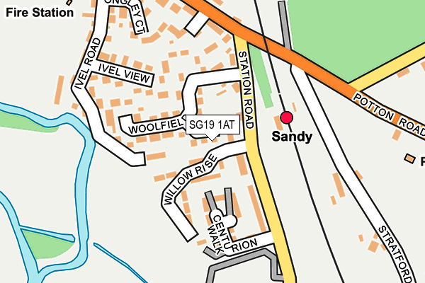 SG19 1AT map - OS OpenMap – Local (Ordnance Survey)