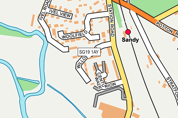 SG19 1AY map - OS OpenMap – Local (Ordnance Survey)