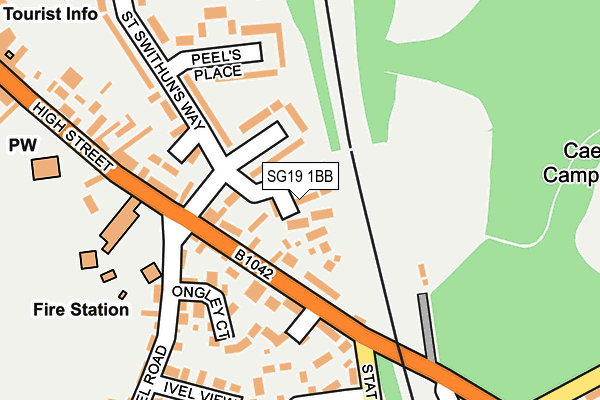 SG19 1BB map - OS OpenMap – Local (Ordnance Survey)