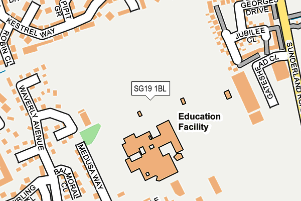 SG19 1BL map - OS OpenMap – Local (Ordnance Survey)