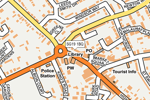 SG19 1BQ map - OS OpenMap – Local (Ordnance Survey)