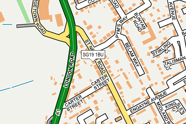 SG19 1BU map - OS OpenMap – Local (Ordnance Survey)