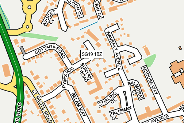 SG19 1BZ map - OS OpenMap – Local (Ordnance Survey)