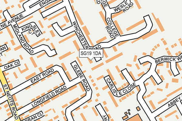 SG19 1DA map - OS OpenMap – Local (Ordnance Survey)