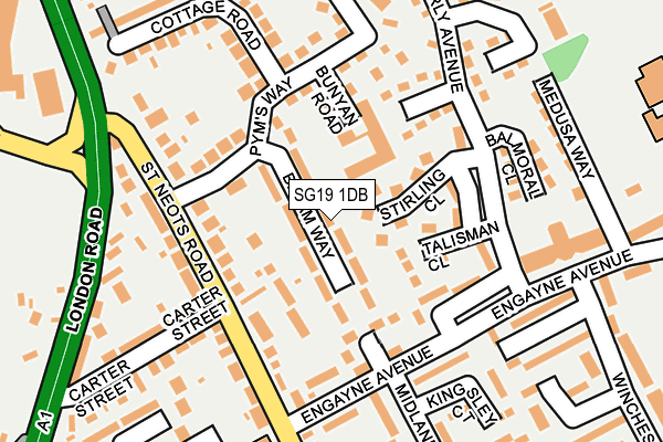 SG19 1DB map - OS OpenMap – Local (Ordnance Survey)