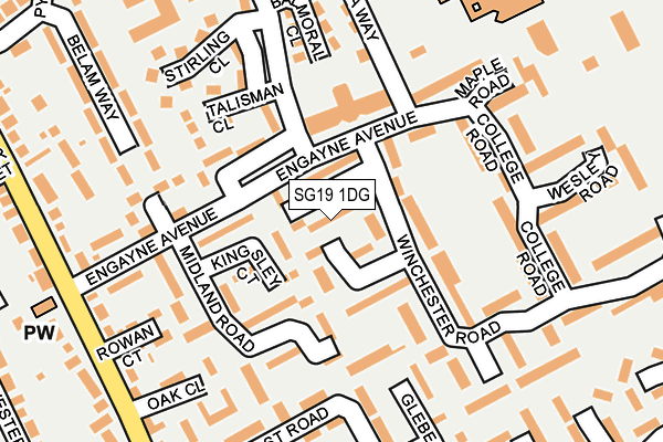 SG19 1DG map - OS OpenMap – Local (Ordnance Survey)