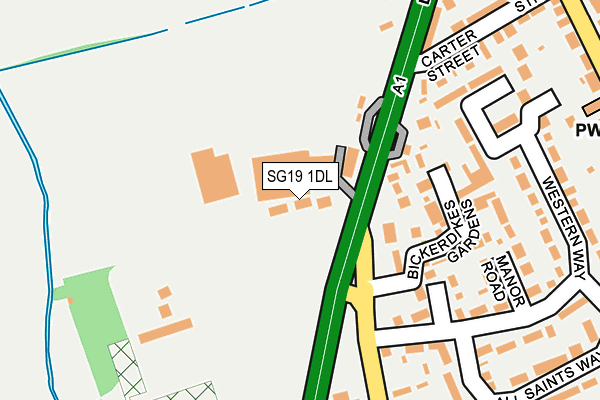 SG19 1DL map - OS OpenMap – Local (Ordnance Survey)