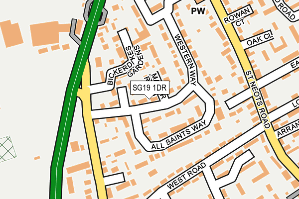 SG19 1DR map - OS OpenMap – Local (Ordnance Survey)