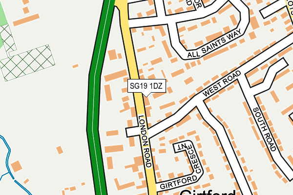 SG19 1DZ map - OS OpenMap – Local (Ordnance Survey)
