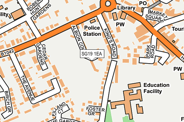 SG19 1EA map - OS OpenMap – Local (Ordnance Survey)