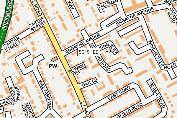 SG19 1EE map - OS OpenMap – Local (Ordnance Survey)